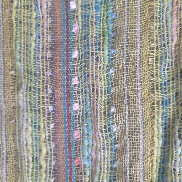 Lightweight Chartreuse Yellow Metallic Scarf - Picture 9 of 10